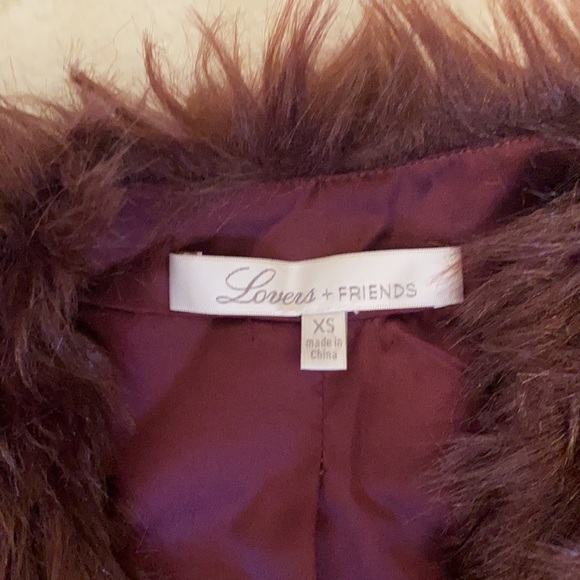 Lovers + Friends Deep Burgundy/Wine Faux Fur Jacket - Picture 11 of 13